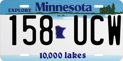 MN license plate 158UCW