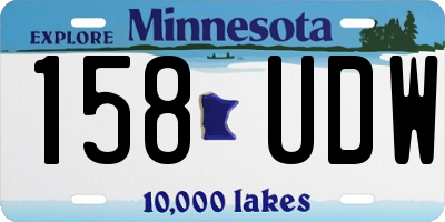 MN license plate 158UDW