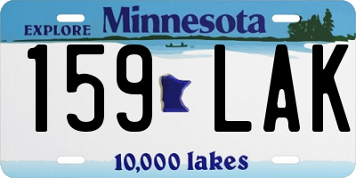 MN license plate 159LAK