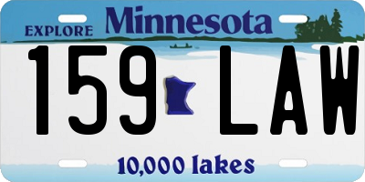 MN license plate 159LAW