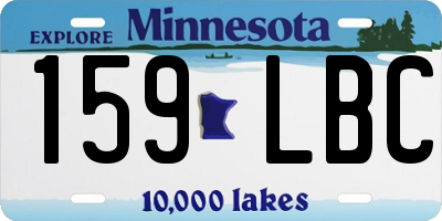 MN license plate 159LBC