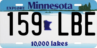 MN license plate 159LBE