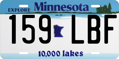 MN license plate 159LBF