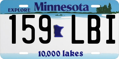 MN license plate 159LBI