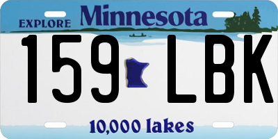 MN license plate 159LBK