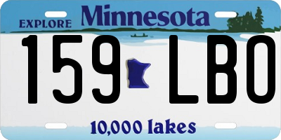 MN license plate 159LBO