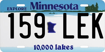 MN license plate 159LEK