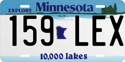MN license plate 159LEX