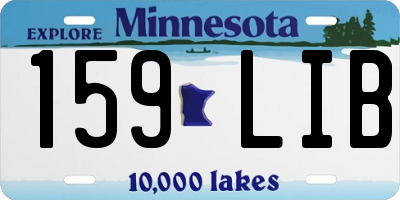 MN license plate 159LIB