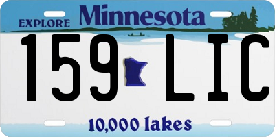 MN license plate 159LIC
