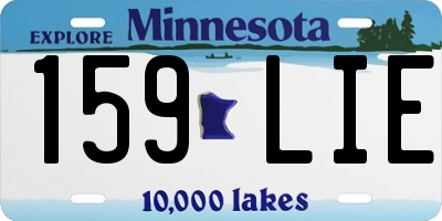 MN license plate 159LIE