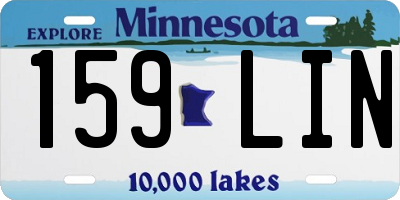 MN license plate 159LIN