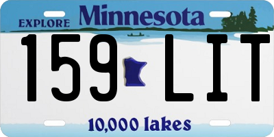 MN license plate 159LIT