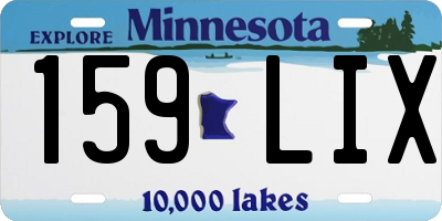 MN license plate 159LIX