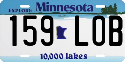 MN license plate 159LOB