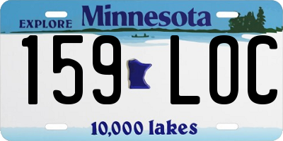 MN license plate 159LOC