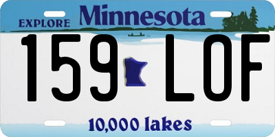 MN license plate 159LOF