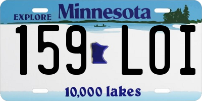 MN license plate 159LOI