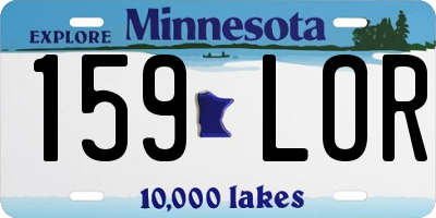 MN license plate 159LOR