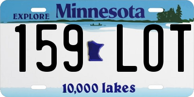 MN license plate 159LOT