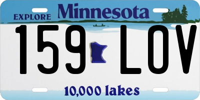 MN license plate 159LOV