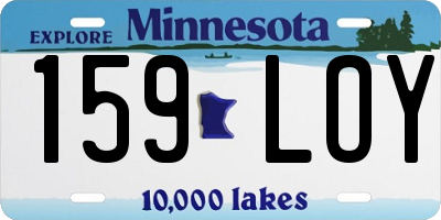 MN license plate 159LOY