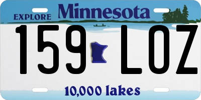 MN license plate 159LOZ