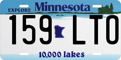 MN license plate 159LTO