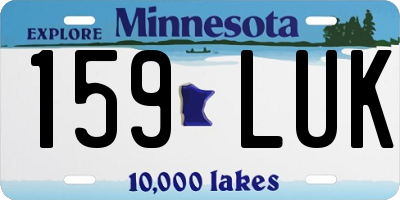 MN license plate 159LUK