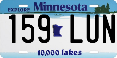 MN license plate 159LUN