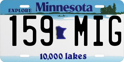 MN license plate 159MIG