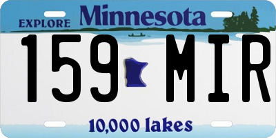 MN license plate 159MIR