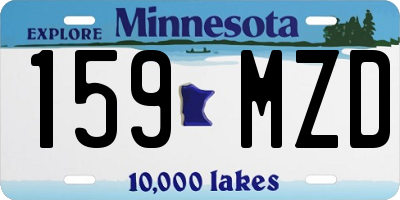 MN license plate 159MZD