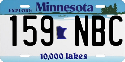 MN license plate 159NBC
