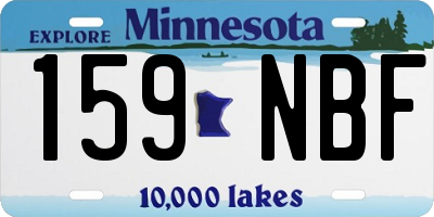 MN license plate 159NBF