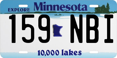 MN license plate 159NBI