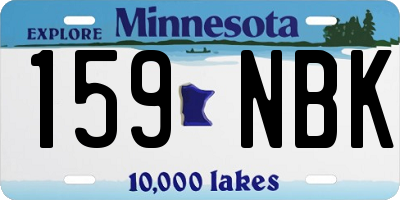 MN license plate 159NBK