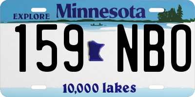 MN license plate 159NBO