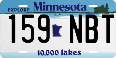 MN license plate 159NBT