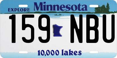 MN license plate 159NBU