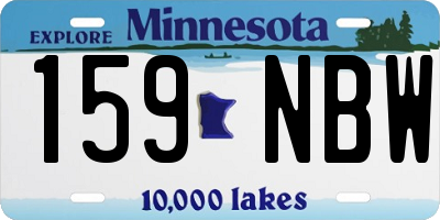 MN license plate 159NBW