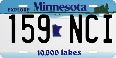 MN license plate 159NCI