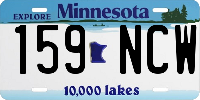 MN license plate 159NCW