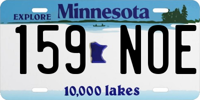 MN license plate 159NOE