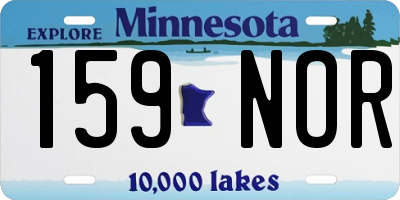 MN license plate 159NOR