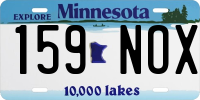 MN license plate 159NOX