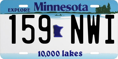 MN license plate 159NWI