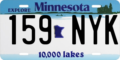 MN license plate 159NYK