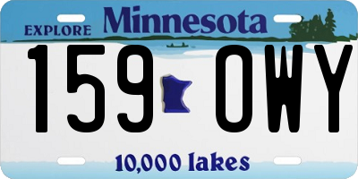 MN license plate 159OWY