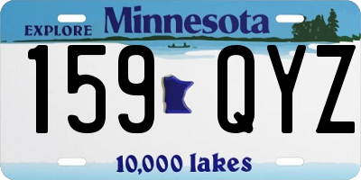 MN license plate 159QYZ